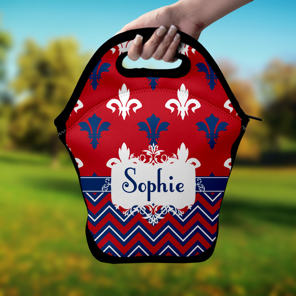 Patriotic Fleur de Lis Lunch Bag - Hand