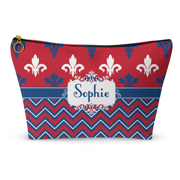 Custom Patriotic Fleur de Lis Makeup Bag - Small - 8.5"x4.5" (Personalized)