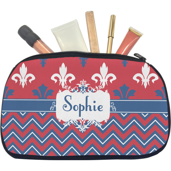 Patriotic Fleur de Lis Makeup Bag Medium