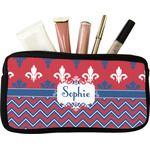Patriotic Fleur de Lis Makeup / Cosmetic Bag - Small (Personalized)
