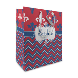Patriotic Fleur de Lis Medium Gift Bag (Personalized)