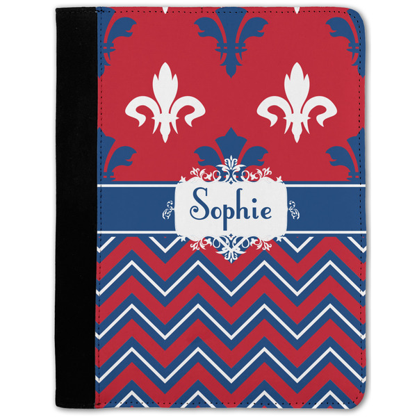 Custom Patriotic Fleur de Lis Notebook Padfolio - Medium w/ Name or Text