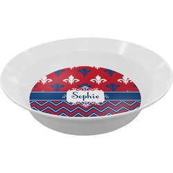 Patriotic Fleur de Lis Melamine Bowl (Personalized)