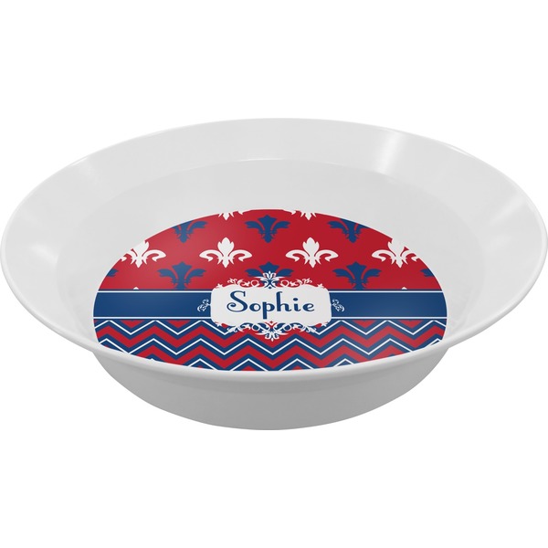 Custom Patriotic Fleur de Lis Melamine Bowl (Personalized)