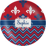 Patriotic Fleur de Lis Melamine Plate (Personalized)