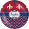 Patriotic Fleur de Lis Melamine Plate (Personalized)