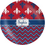 Patriotic Fleur de Lis Melamine Plate (Personalized)