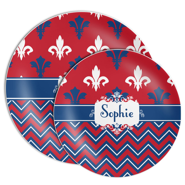 Patriotic Fleur de Lis Melamine Plates - PARENT/MAIN