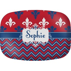 Patriotic Fleur de Lis Melamine Platter (Personalized)
