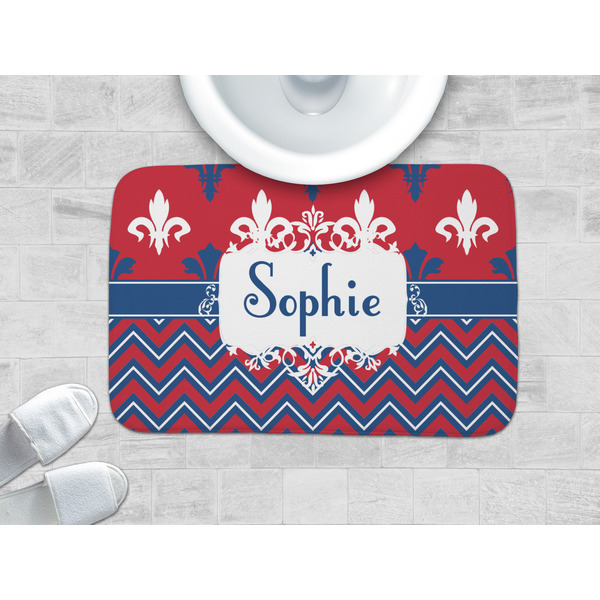 Patriotic Fleur de Lis Memory Foam Bath Mat - LIFESTYLE 34x21