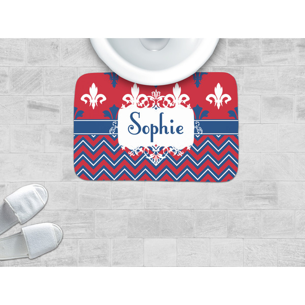 Patriotic Fleur de Lis Memory Foam Bath Mat - LIFESTYLE