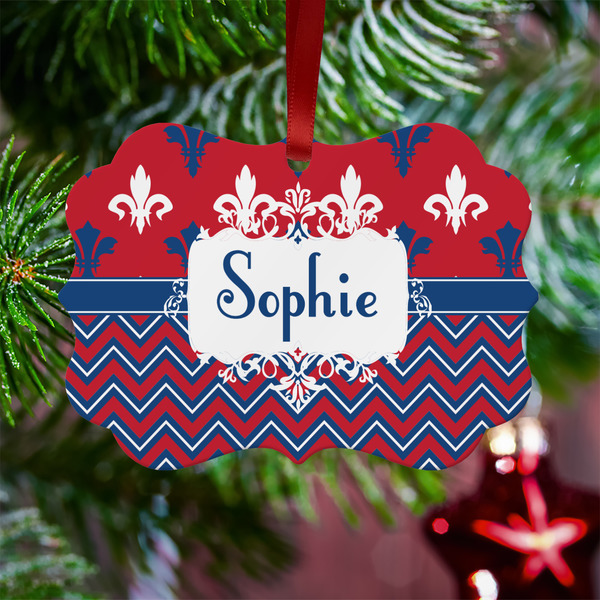 Patriotic Fleur de Lis Metal Benilux Ornament - Lifestyle