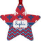 Patriotic Fleur de Lis Metal Star Ornament - Front
