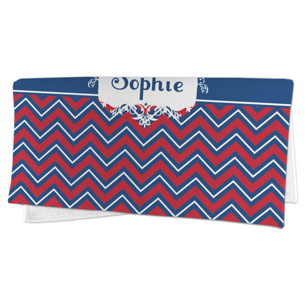 Patriotic Fleur de Lis Microfiber Dish Rag - FOLDED (half)