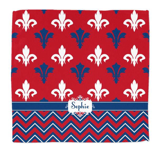 Custom Patriotic Fleur de Lis Microfiber Dish Rag (Personalized)