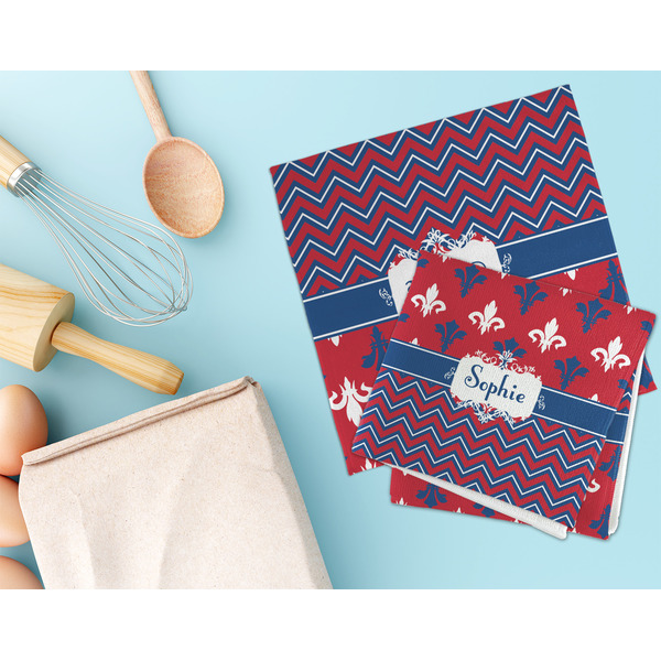 Patriotic Fleur de Lis Microfiber Dish Rag - LIFESTYLE