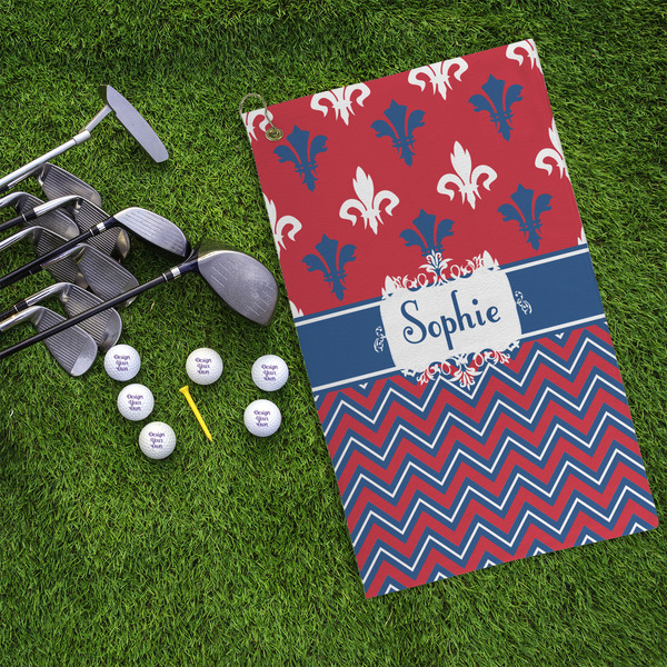 Patriotic Fleur de Lis Microfiber Golf Towels - LIFESTYLE