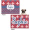 Patriotic Fleur de Lis Microfleece Dog Blanket - Regular - Front & Back