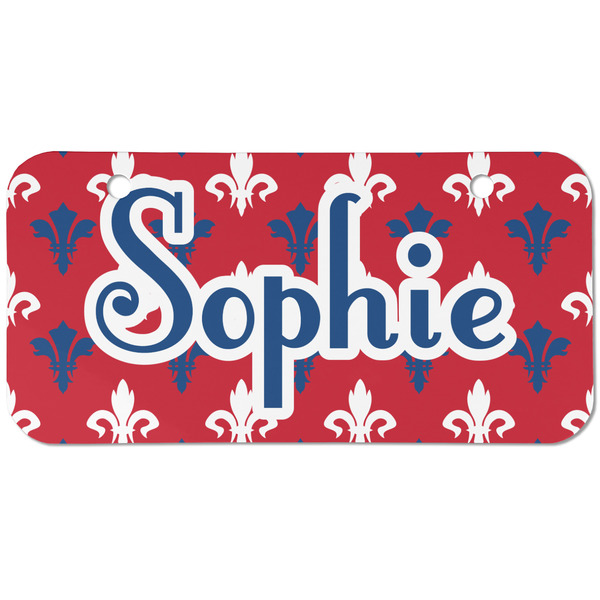 Patriotic Fleur de Lis Mini Bicycle License Plate - Two Holes