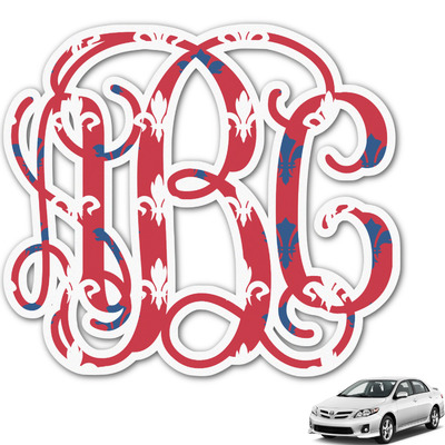 Patriotic Fleur de Lis Monogram Car Decal (Personalized)