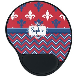 Patriotic Fleur de Lis Mouse Pad with Wrist Support
