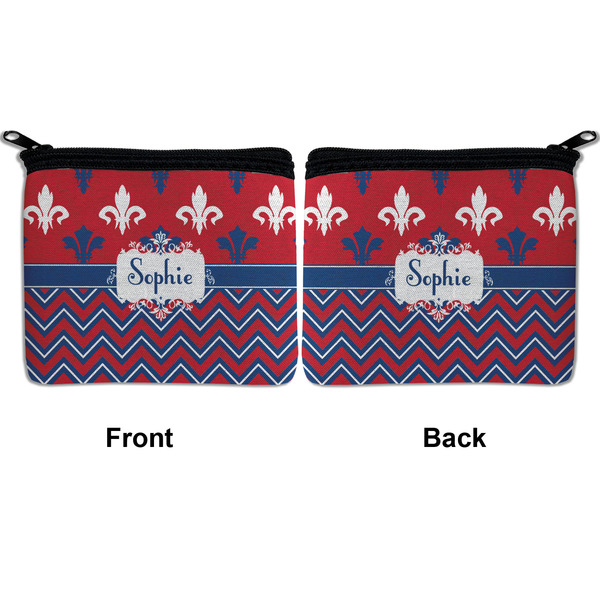 Patriotic Fleur de Lis Neoprene Coin Purse - Front & Back (APPROVAL)