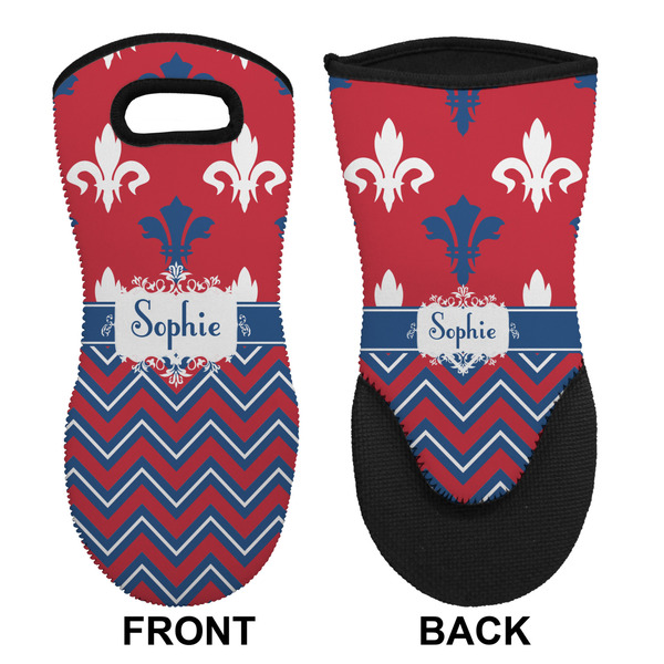 Patriotic Fleur de Lis Neoprene Oven Mitt (Front & Back)