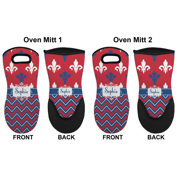 Patriotic Fleur de Lis Neoprene Oven Mitt - Set of 2 - Approval