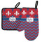 Patriotic Fleur de Lis Left Oven Mitt & Pot Holder Set w/ Name or Text