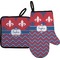 Patriotic Fleur de Lis Oven Mitt & Pot Holder Set w/ Name or Text