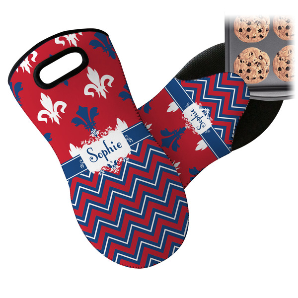 Patriotic Fleur de Lis Neoprene Oven Mitt