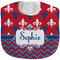 Patriotic Fleur de Lis Velour Baby Bib w/ Name or Text