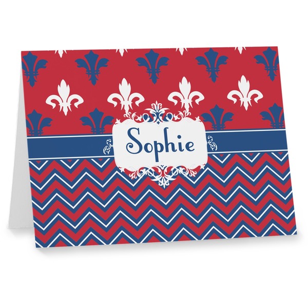 Custom Patriotic Fleur de Lis Note cards (Personalized)