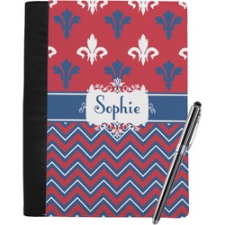 Patriotic Fleur de Lis Notebook Padfolio - Large w/ Name or Text