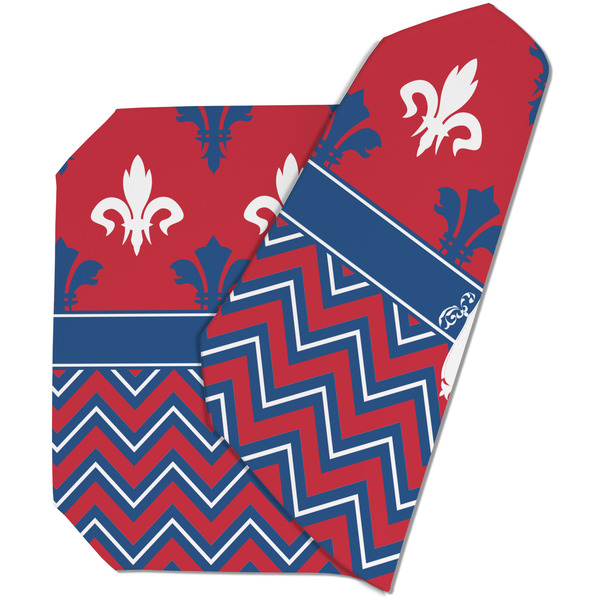 Custom Patriotic Fleur de Lis Dining Table Mat - Octagon (Double-Sided) w/ Name or Text