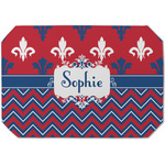 Patriotic Fleur de Lis Dining Table Mat - Octagon (Single-Sided) w/ Name or Text