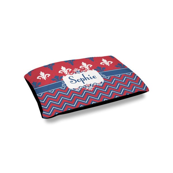 Custom Patriotic Fleur de Lis Outdoor Dog Bed - Small (Personalized)
