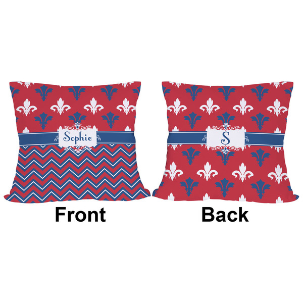 Patriotic Fleur de Lis Outdoor Pillow - 16x16