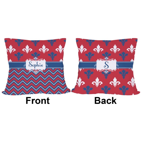 Patriotic Fleur de Lis Outdoor Pillow - 18x18