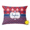 Patriotic Fleur de Lis Outdoor Throw Pillow (Rectangular) (Personalized)