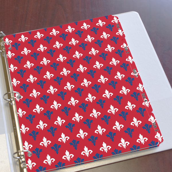 Patriotic Fleur de Lis Page Dividers - Set of 5 - In Context