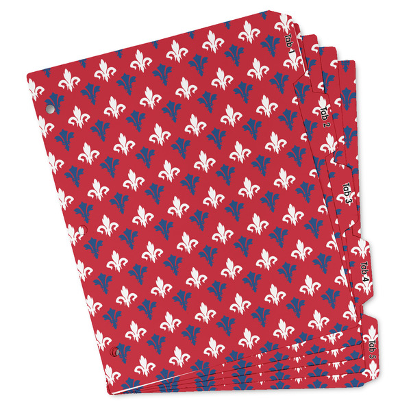 Custom Patriotic Fleur de Lis Binder Tab Divider - Set of 5 (Personalized)