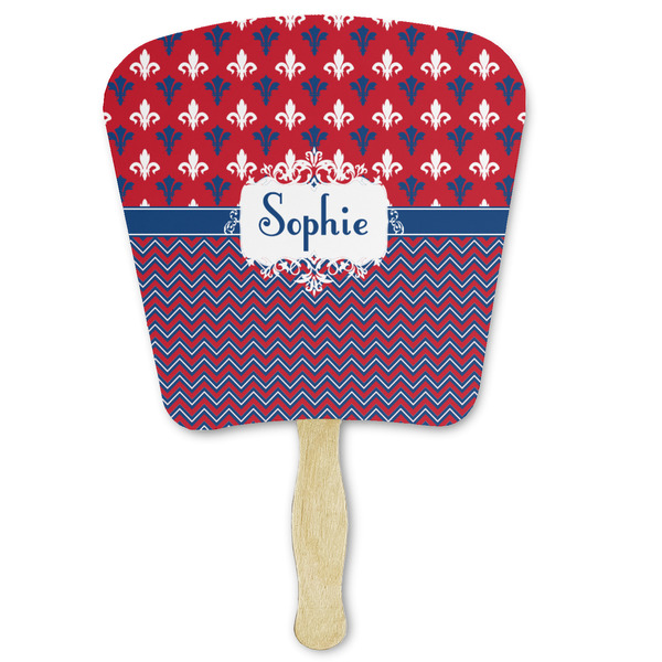 Custom Patriotic Fleur de Lis Paper Fan (Personalized)