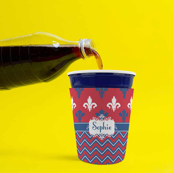 Patriotic Fleur de Lis Party Cup Sleeves - without bottom - Lifestyle
