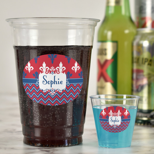 Patriotic Fleur de Lis Party Cups - 16oz - In Context