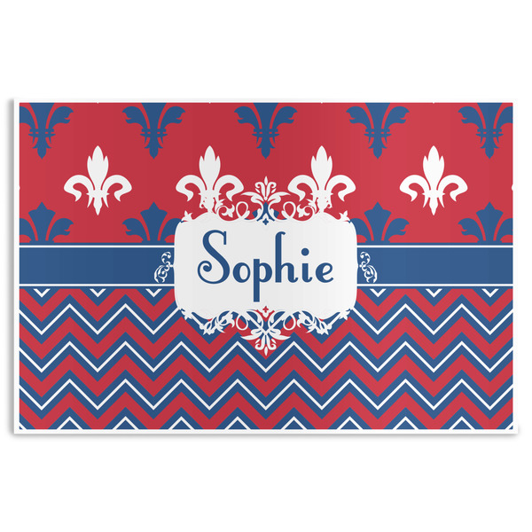 Custom Patriotic Fleur de Lis Disposable Paper Placemats (Personalized)