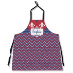 Patriotic Fleur de Lis Apron Without Pockets w/ Name or Text