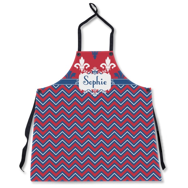Custom Patriotic Fleur de Lis Apron Without Pockets w/ Name or Text
