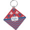 Patriotic Fleur de Lis Personalized Diamond Key Chain