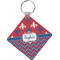 Patriotic Fleur de Lis Diamond Plastic Keychain w/ Name or Text